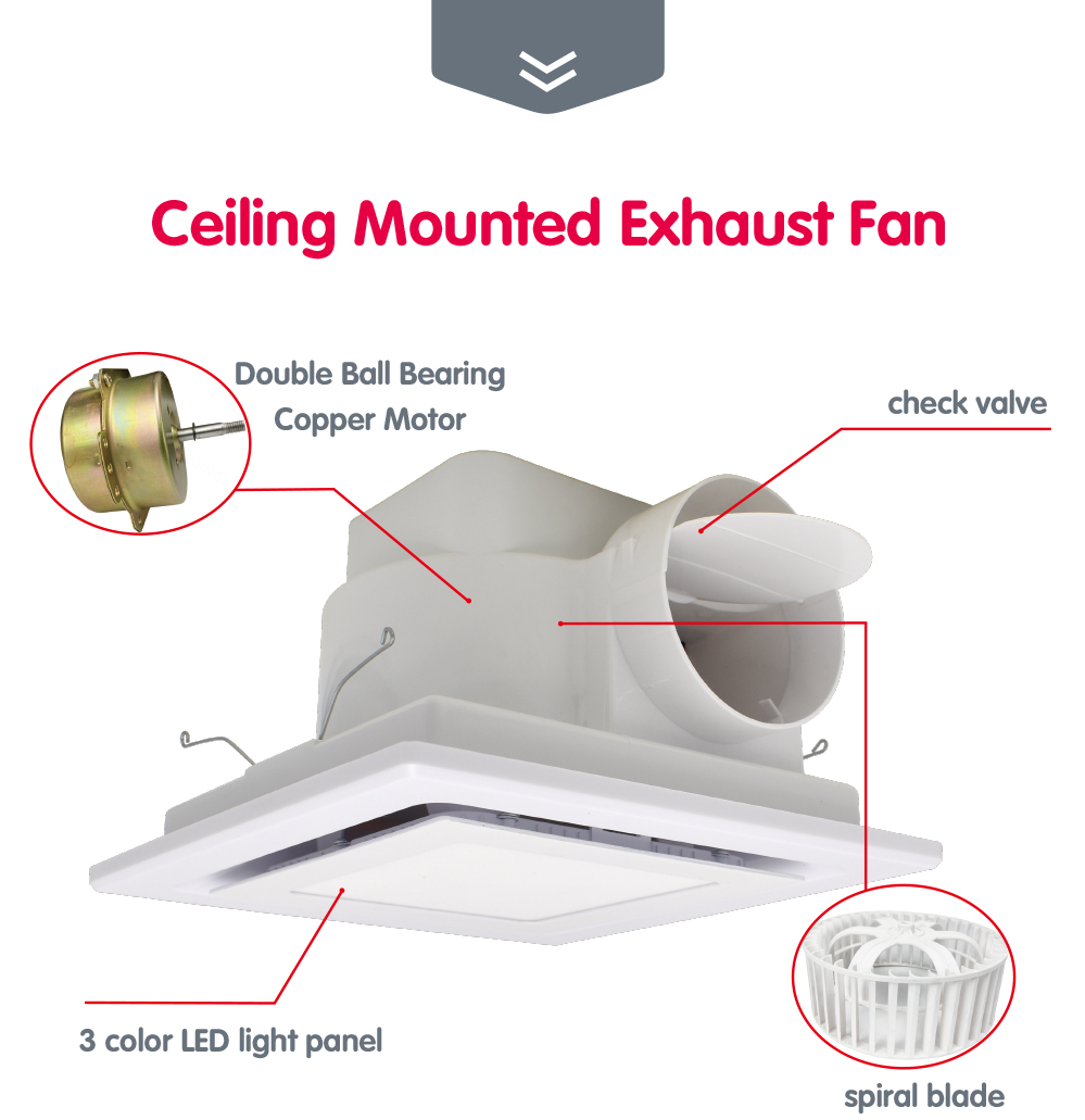 8 10 inch ceiling mounted exhaust fan with light details