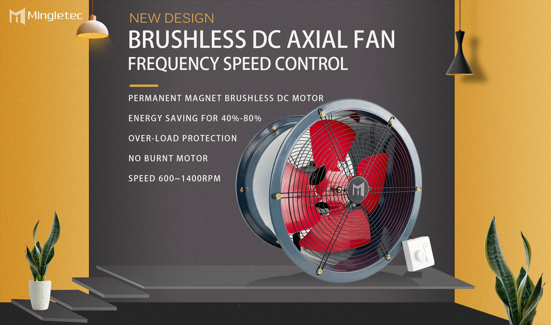 brushless DC axial fan-gray