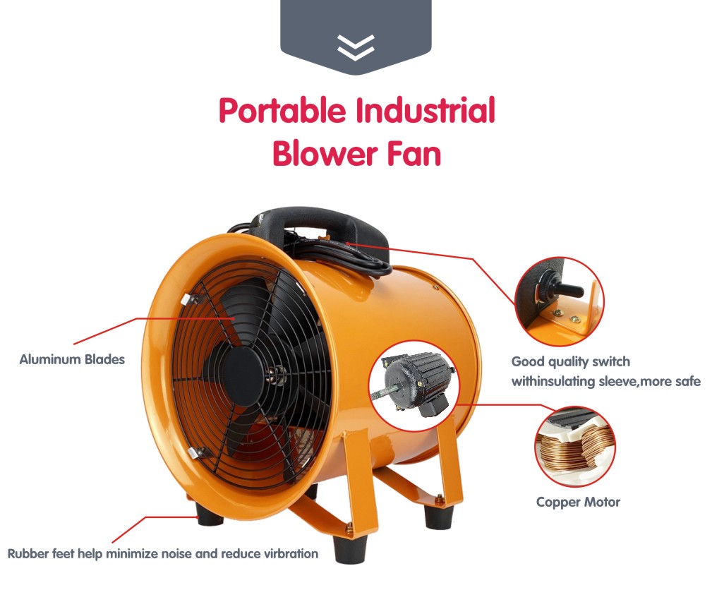 product details about blower fan's grill, feet, switch and motor