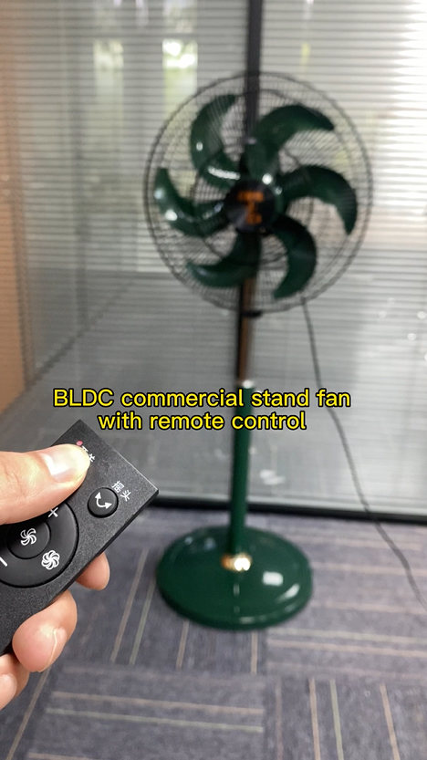18 inch BLDC commercial fan with remote control-green plastic blade