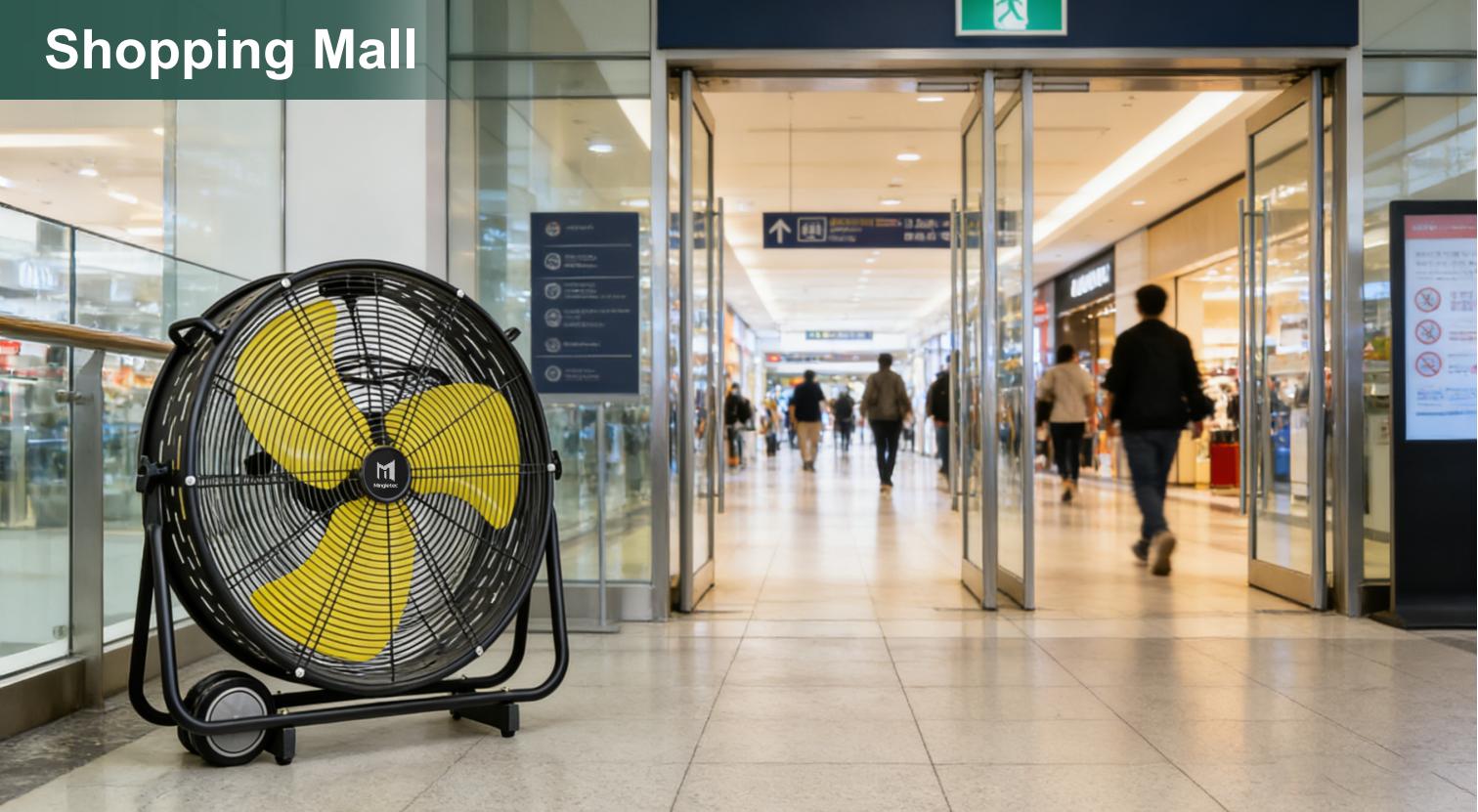 drum fan for shopping mall use