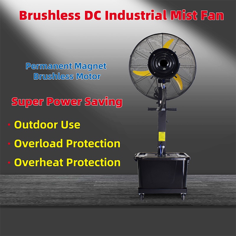 Outdoor use 26 30inch brushless DC industrial mist fan