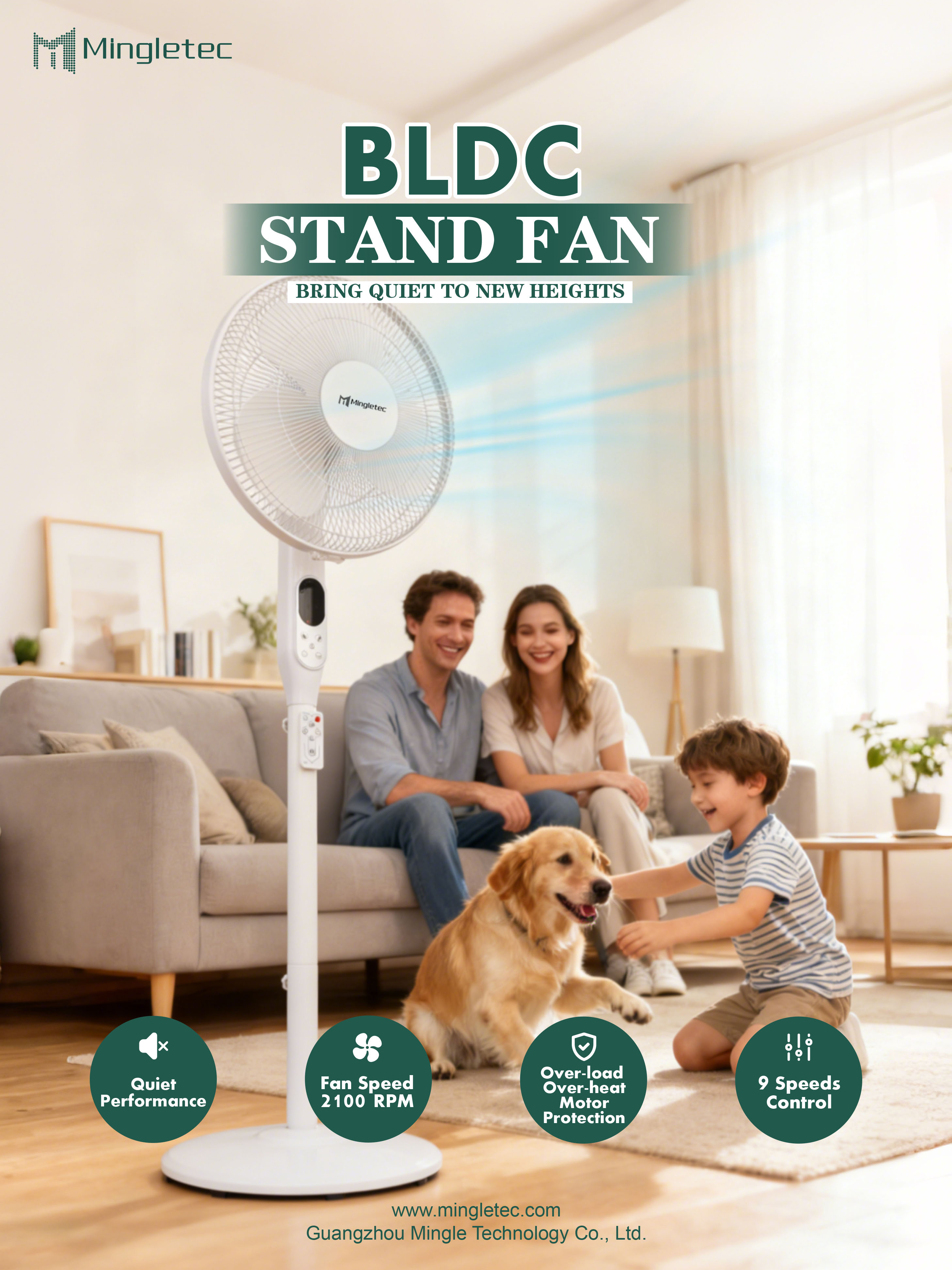 16inch BLDC stand fan
