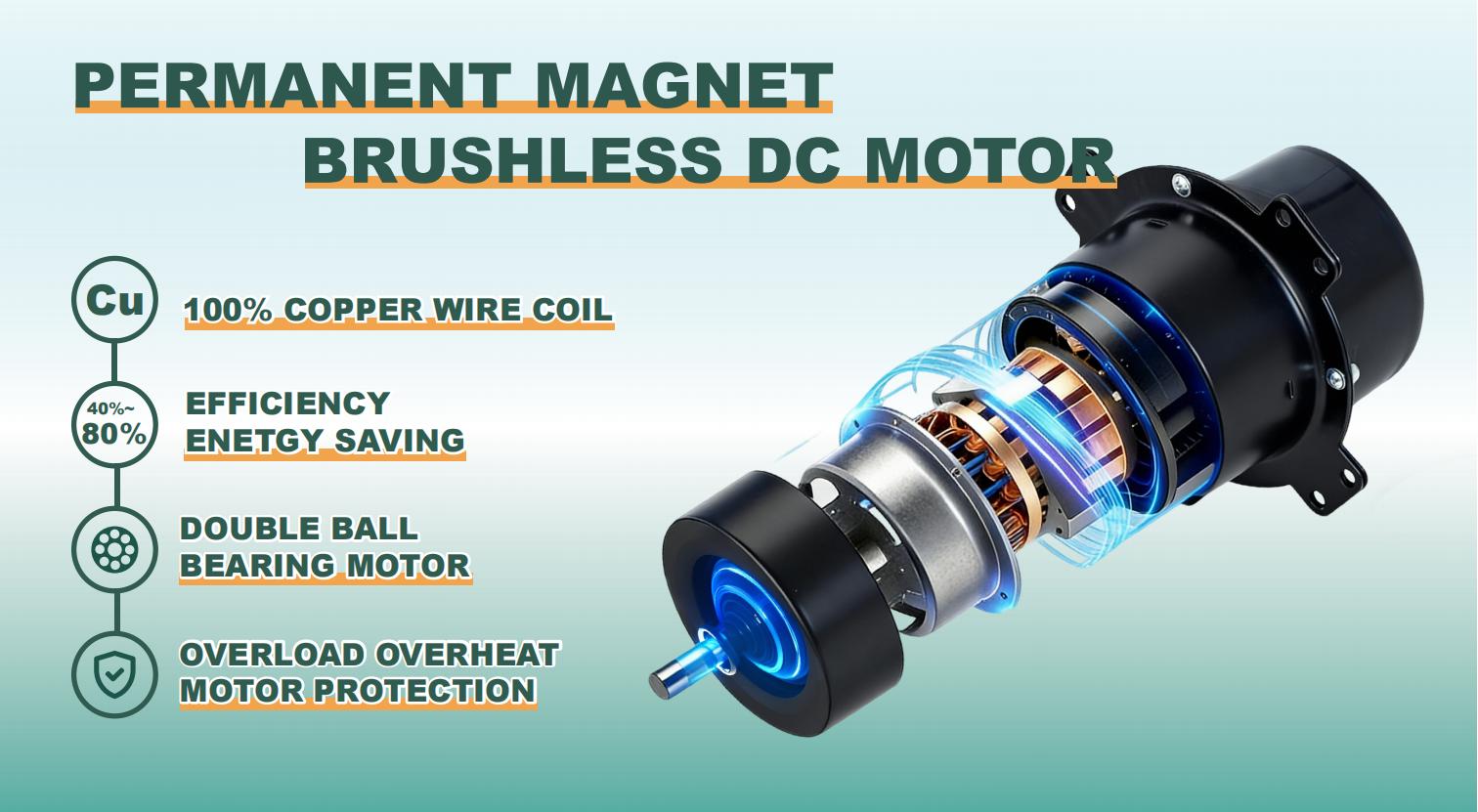 permanent magnet bldc motor for drum fan